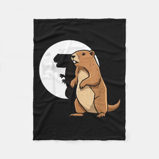 Waldmurmeltier Schatten Dinosaurier Handpuppe Glüc Fleecedecke (Vorderseite)