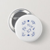 Waldmurmeltiere Astronaut Im Weltraum Lustig Retro Button (Vorne & Hinten)