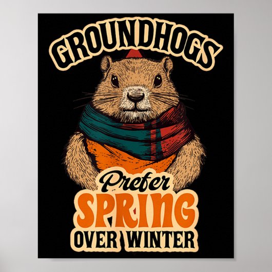 Waldmurmeltiere bevorzugen Frühling statt Winter G Poster (Vorne)