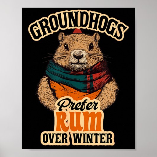 Waldmurmeltiere bevorzugen Rum gegenüber Winter  Poster (Vorne)