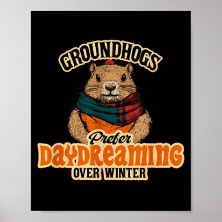 Waldmurmeltiere ziehen Tagträumen dem Winter vor Poster