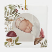 Waldmushrooms Baby Birth Stats Foto Keramikornament (Rückseite)