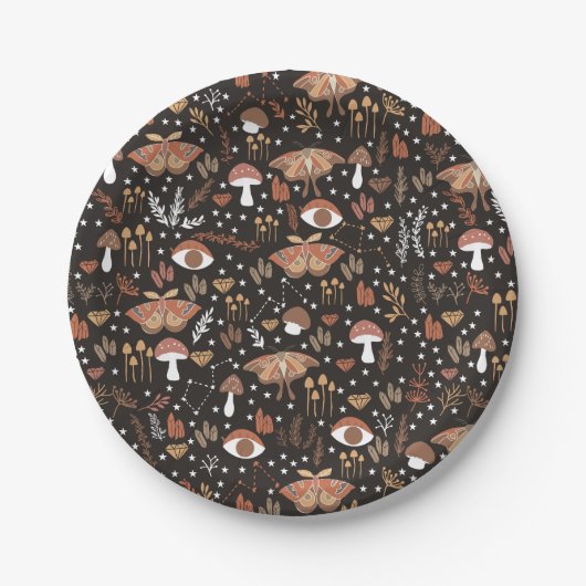 Waldmushrooms Papier-Teller Pappteller (Vorderseite)