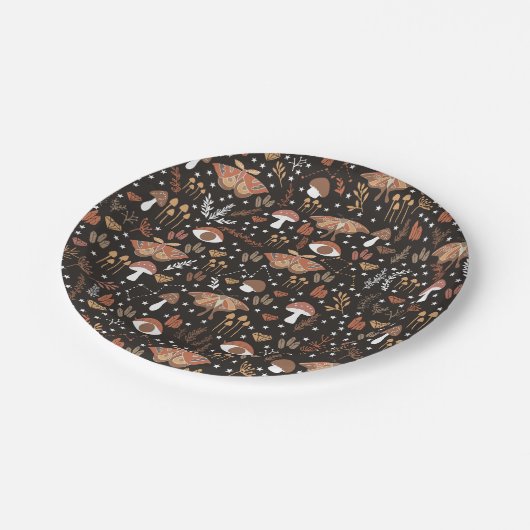 Waldmushrooms Papier-Teller Pappteller (Schrägansicht)