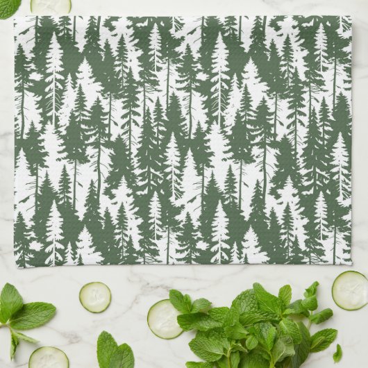 Waldmuster Geschirrtuch (Gefaltet)