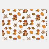 Waldmuster im Herbst Mushroom Wasserfarbe Geschenkpapier Set (Vorderseite 2)