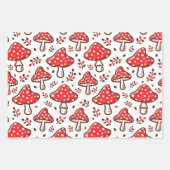 Waldmuster im Herbst Mushroom Wasserfarbe Geschenkpapier Set (Vorderseite)