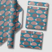 Waldmuster im Igel Geschenkpapier Set