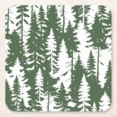 Waldmuster Rechteckiger Pappuntersetzer (Vorderseite)