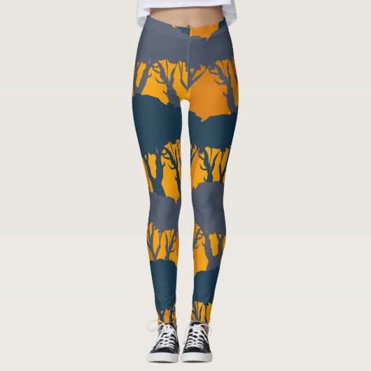 Waldmuster-Silhouette Leggings (Vorderseite)