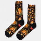 Waldnächte Camping Pattern Socken (Linkes Detail)