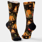 Waldnächte Camping Pattern Socken (Gewinkelt)