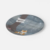 Waldnachtfox-Babyparty Pappteller (Schrägansicht)