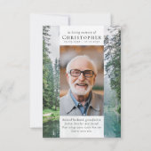 Waldnatur Foto Beileid Beerdigung Gedenkstätte Dankeskarte (Rückseite)