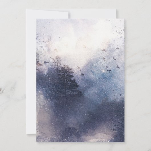 Waldnebel Save the Date, Fantasy Wedding Einladung (Rückseite)