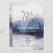 Waldnebel Save the Date, Fantasy Wedding Einladung (Vorne/Hinten)