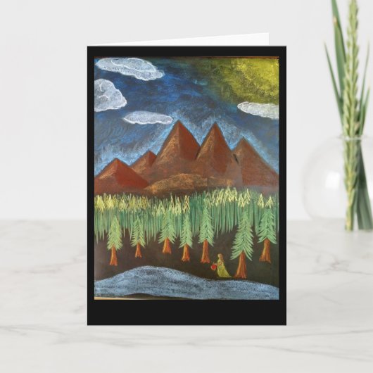 Waldorf Inspired Art Card: Lady in the Woods Karte (Vorderseite)