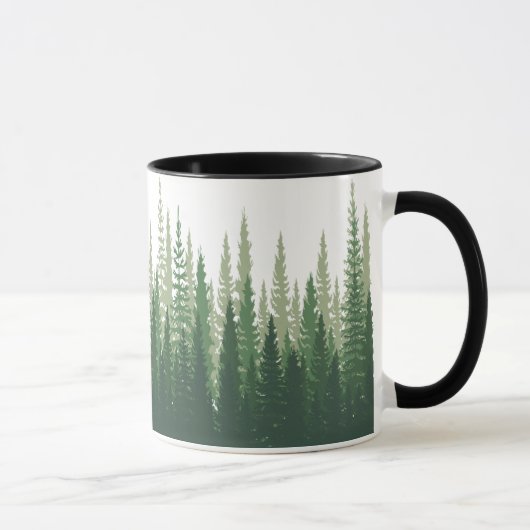 Waldpanorama Blick Pinien Fichtenlandschaft Tasse (Rechts)