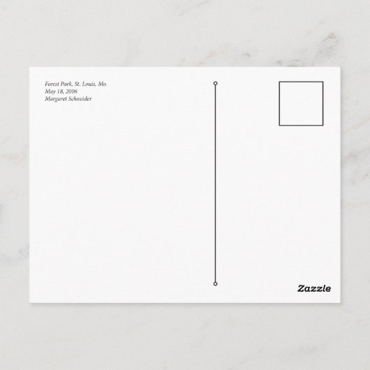 Waldpark Postkarte (Rückseite)