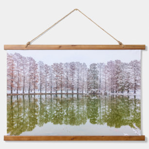 Waldpark Wandteppich Mit Holzrahmen