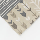 Waldpatchwork-Blanket in Tan und Grau Fleecedecke (Ecke)