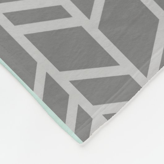 Waldpatchwork Hirsch. - Minze/Marine/grau Fleecedecke (Ecke)