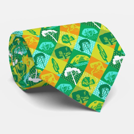 Waldpatchwork Krawatte (Gerollt)