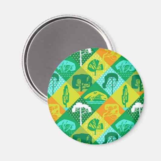 Waldpatchwork Magnet (Vorderseite/Rückseite)