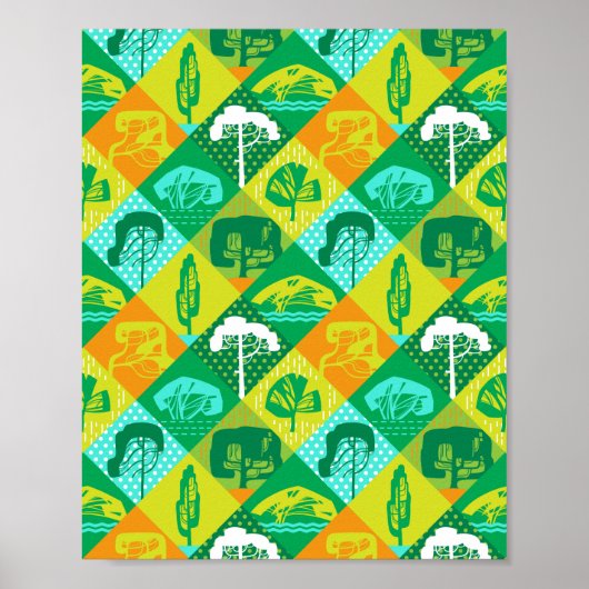 Waldpatchwork Poster (Vorne)