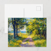 Waldpfad in goldener Sommerluft Feiertagspostkarte (Vorne/Hinten)