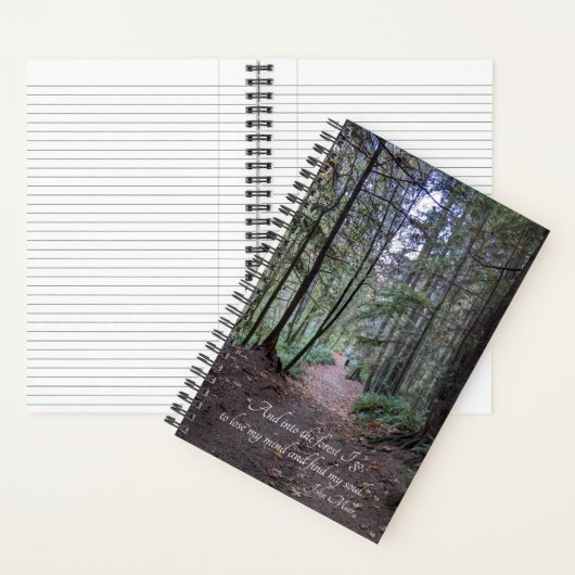 Waldpfad John Muir Zitat Notizblock (Innen)