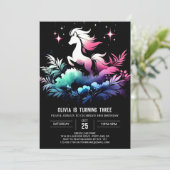 Waldpferd Geburtstag Einladung (Stehend Vorderseite)