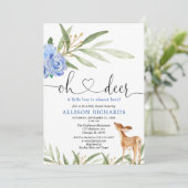 Waldpflanzenblume Hirschblume Kinderdusche Einladung (Stehend Vorderseite)