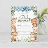 Waldpflanzenwälder Tierschaum Einladung (Stehend Vorderseite)