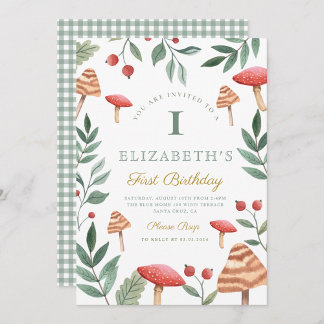 Waldpilz Erster Geburtstag Einladung