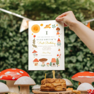 Waldpilz Erster Geburtstag Einladung