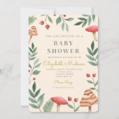 Waldpilz Kinderdusche Einladung (Vorderseite)