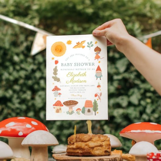 Waldpilz Kinderdusche Einladung