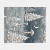 Waldpilz-Winterwaldmuster Fleecedecke (Vorderseite (Horizontal))