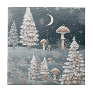 Waldpilz-Winterwaldmuster Fliese