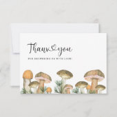Waldpilze Babydusche Dankeschön Karte (Vorderseite)
