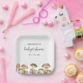 Waldpilze Babydusche Pappteller (Party)