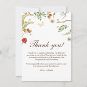 Waldpilze geschlechtsneutrale Babydusche Dankeskarte (Vorderseite)