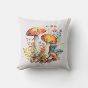 Waldpilze Herbst, Pilze, Vintage Kissen