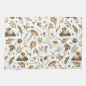 Waldpilze im Herbst Blätter Fir Cone Dragonfly Geschirrtuch (Horizontal)