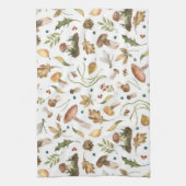 Waldpilze im Herbst Blätter Fir Cone Dragonfly Geschirrtuch (Vertikal)