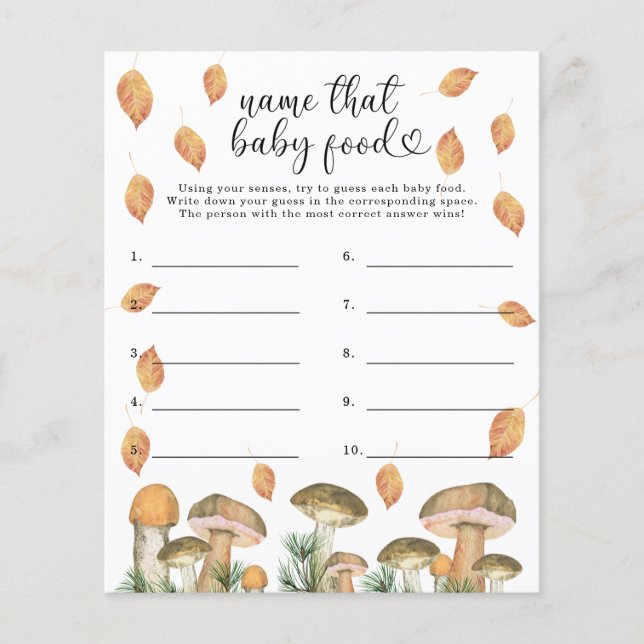 Waldpilze - Name dieses Babynahrungsspiels (Vorderseite)