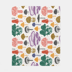 Waldpilze Tinte Vintage-Textur Fleecedecke