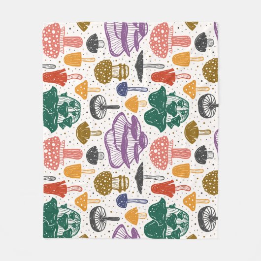 Waldpilze Tinte Vintage-Textur Fleecedecke (Vorderseite)