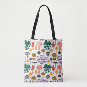 Waldpilze Tinte Vintage-Textur Tasche